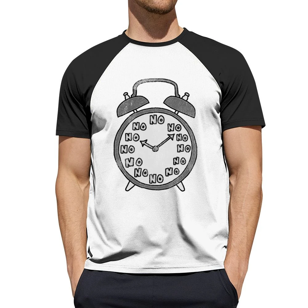 No Never Waking Up Alarm Clock Funny Graphic Tee Shirt Men Short Sleeve T-Shirt