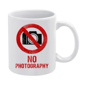 No Photography Fun Celebrity vs Paparazzi Popular Graphic Hollywood T White Mug
