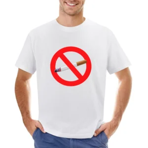 No Smoking Habit Addiction Anti Tobacco Cigarette Popular Health Graph Asian Size Men T-Shirt