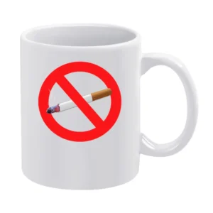No Smoking Habit Addiction Anti Tobacco Cigarette Popular Health Graph White Mug