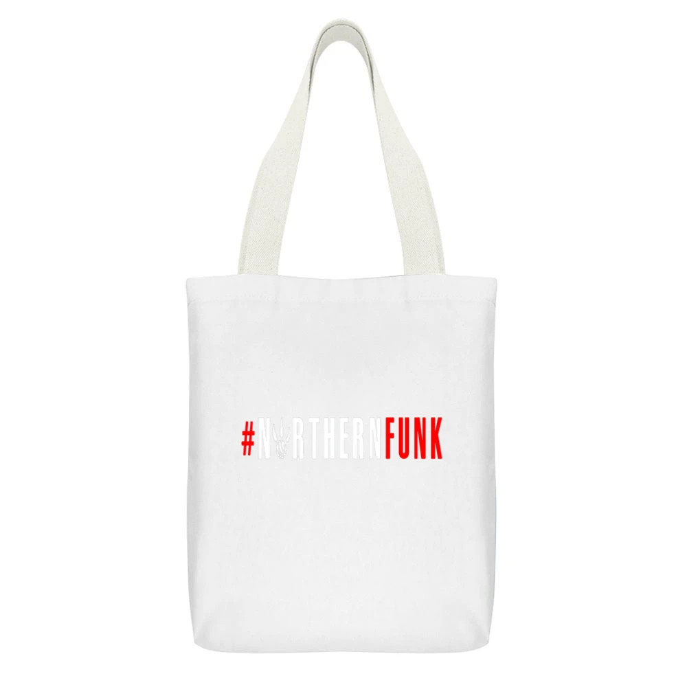Northern Funk Raptors Tshirt White Canvas Tote Shopping Bag With Interior Pocket