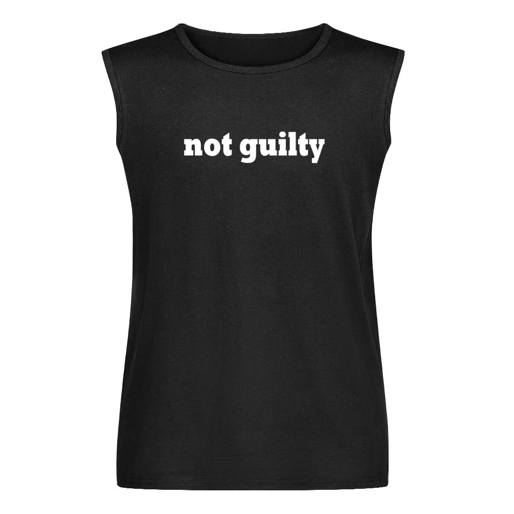 Not Guilty Funny Popular Graphic Tee Shirt Men Sleeveless T-Shirt