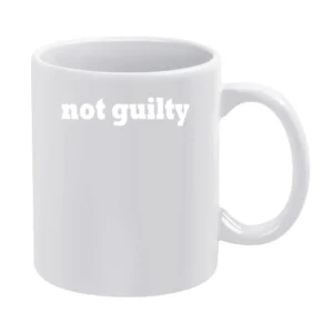 Not Guilty Funny Popular Graphic Tee Shirt White Mug