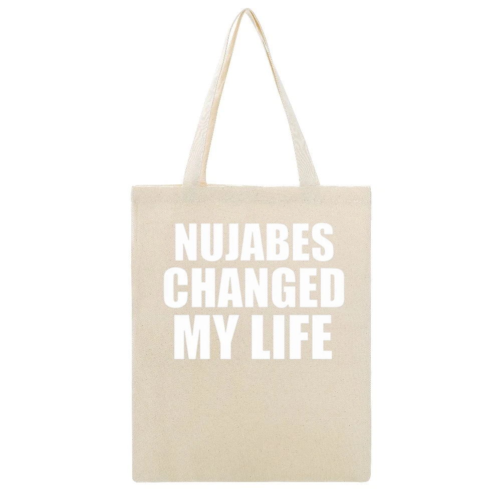 Nujabes Changed My Life Jun Seba Underground DJ Music Graphic Beige Canvas Tote Shopping Bag