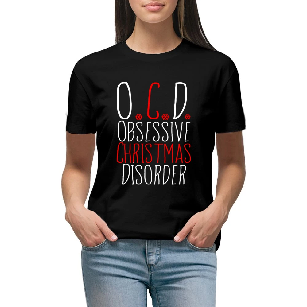 OCD Obsessive Christmas Disorder Fun Holiday Lover Premium Women Ladies T-shirt