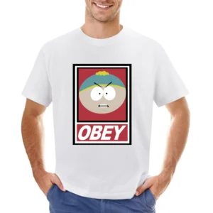 Obey South Park Cartman funny Asian Size Men T-Shirt