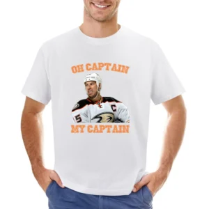 Oh Captain My Captain Ryan Getzlaf Anaheim Hockey Funny Fan Asian Size Men T-Shirt
