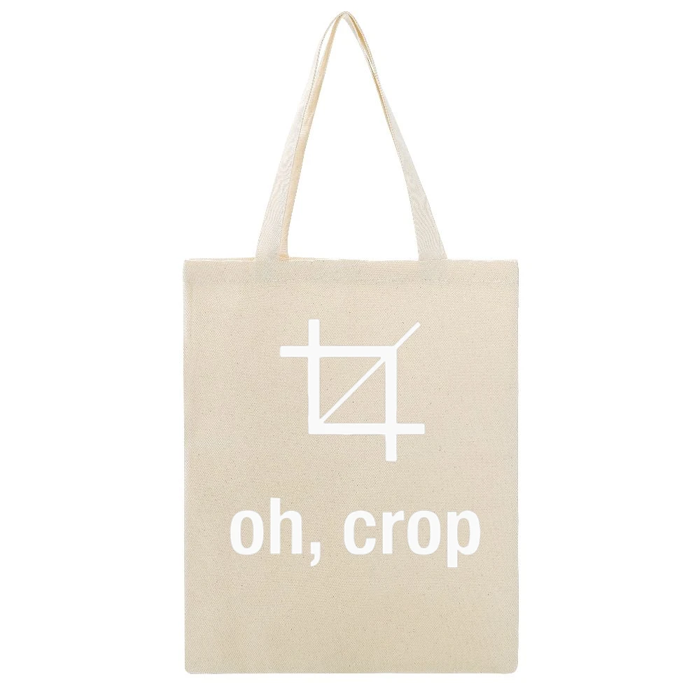 Oh Crop Funny Graphic Designer Artist Photoshop Joke Beige Canvas Tote Shopping Bag