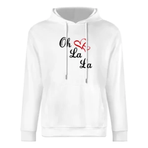 Oh La La Cute Fun Hearts Graphic Tee Shirt European Size Men Hoodie