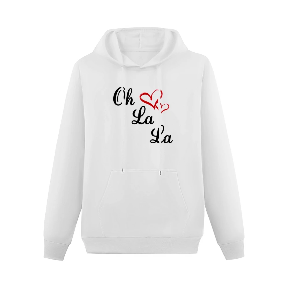 Oh La La Cute Fun Hearts Graphic Tee Shirt Men Hoodie With Pocket