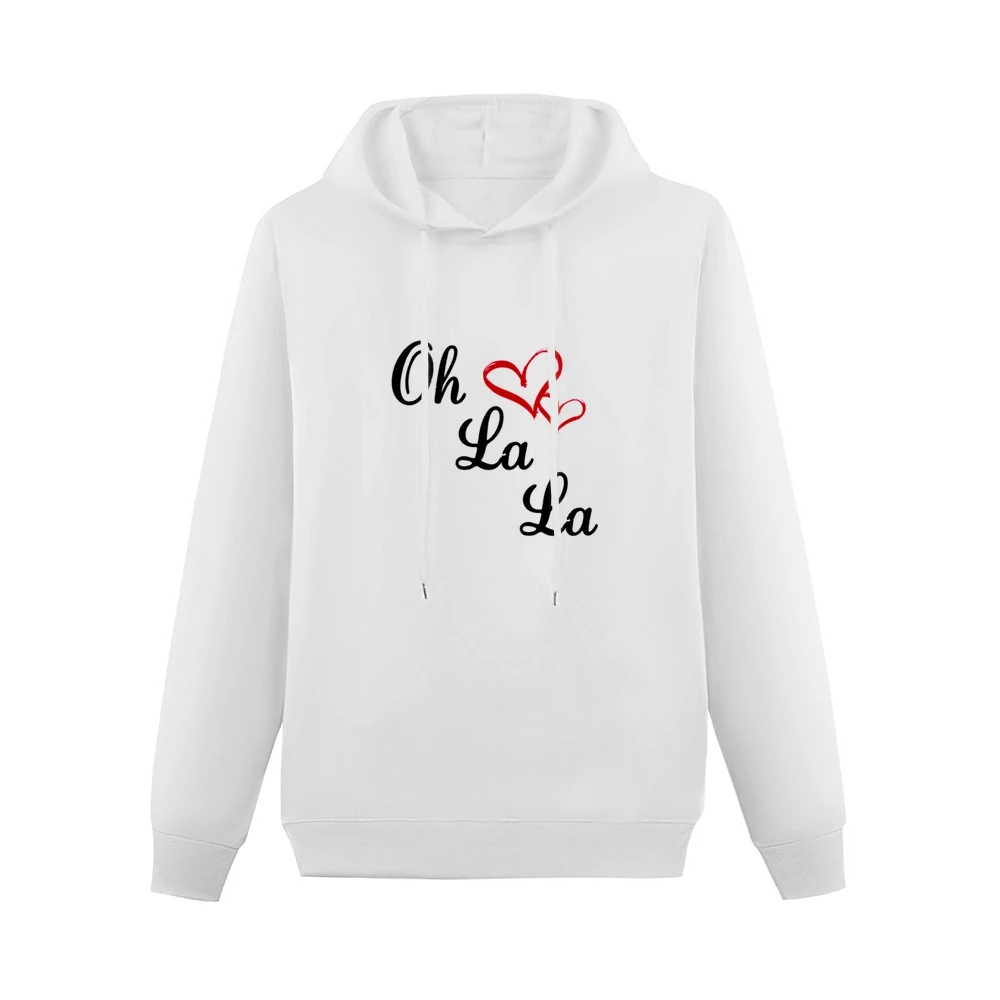 Oh La La Cute Fun Hearts Graphic Tee Shirt Men Hoodie Without Pocket