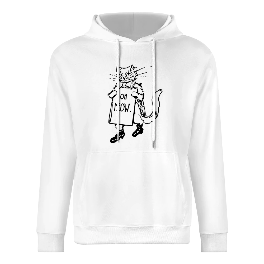 Oh Meow Fun Graphic Popular Kitty Cat Tee Shirt European Size Men Hoodie