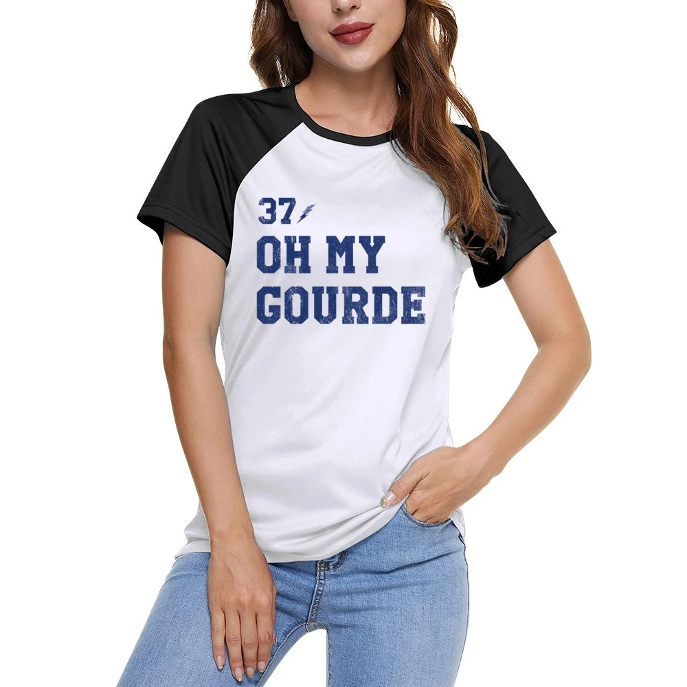Oh My Gourde Tampa Bay Yanni Gourde Hockey Fan Women Ladies Short Sleeve T-Shirt