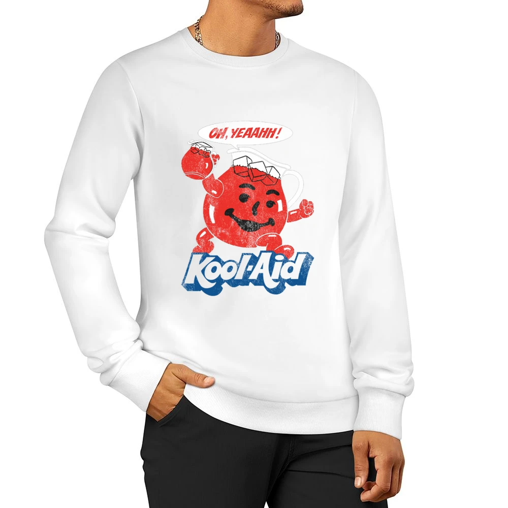 Oh Yeahhh Kool Aid Funny Juice Man Vintage Distressed Style Graphic T Men Pullover Sweatshirt