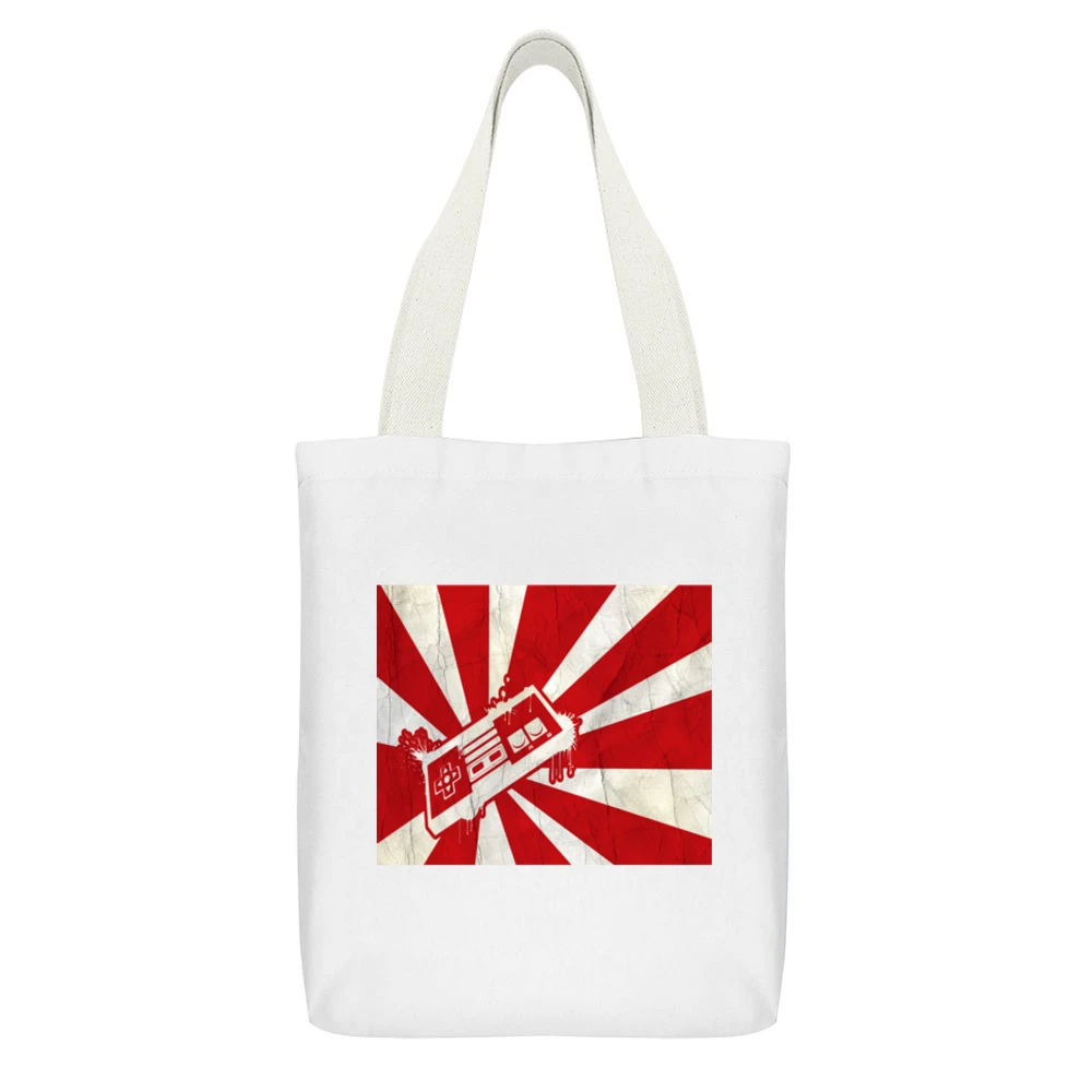 Old School Nintendo Controller Tshirt (all sytles and colors available White Canvas Tote Shopping Bag With Interior Pocket
