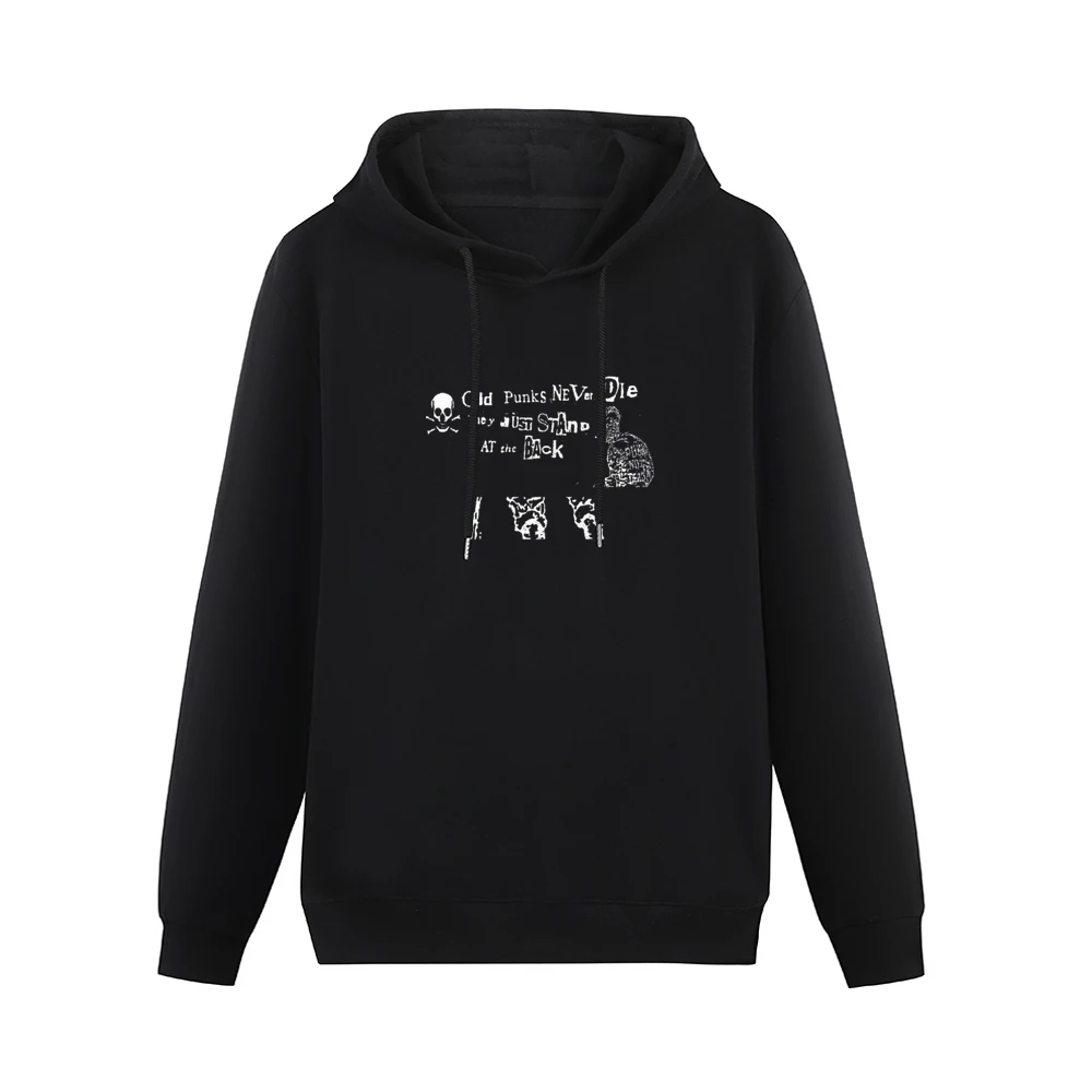 Old punk never die they just stand on the back Men Hoodie Without Pocket