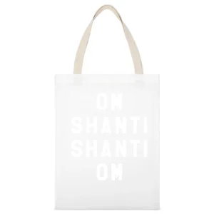 Om Shanti Shanti Om Popular Miley Cyrus Celebrity Style Graphic Tank T White Canvas Tote Shopping Bag