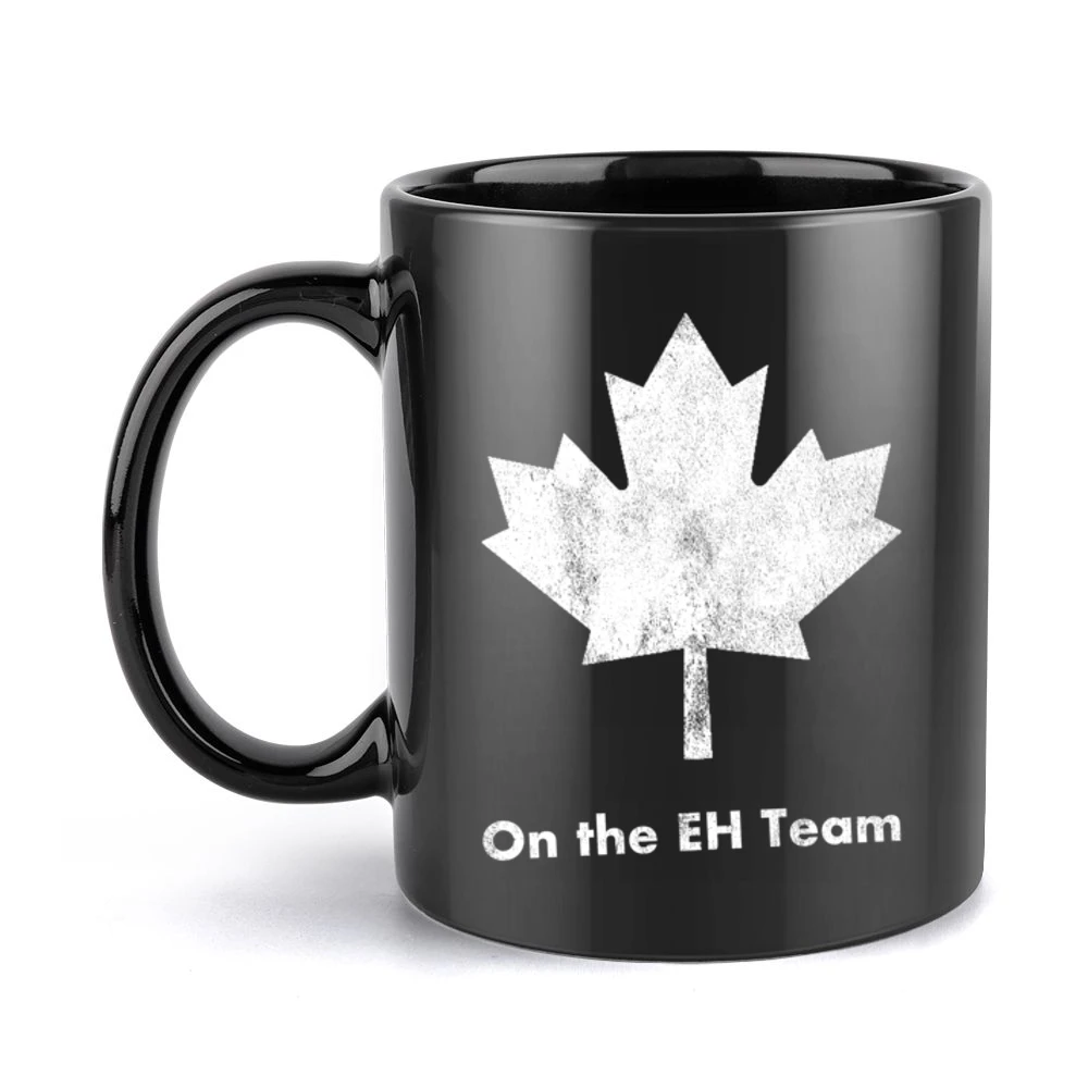 On The Eh Team Fun Canadian Graphic Canada Day Distressed Black Mug