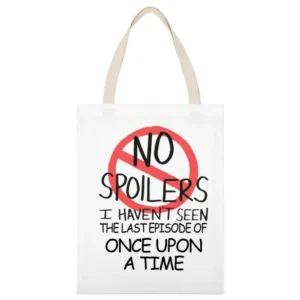 Once Upon A Time No Spoilers Last Episode Tv Funny White Canvas Tote Shopping Bag