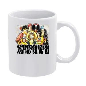 One Pice Movies Strong World straw hat pirates member Luffy and nakama White Mug