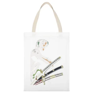 One Piece Roronoa Zoro pirates hunter strawhat member White Canvas Tote Shopping Bag
