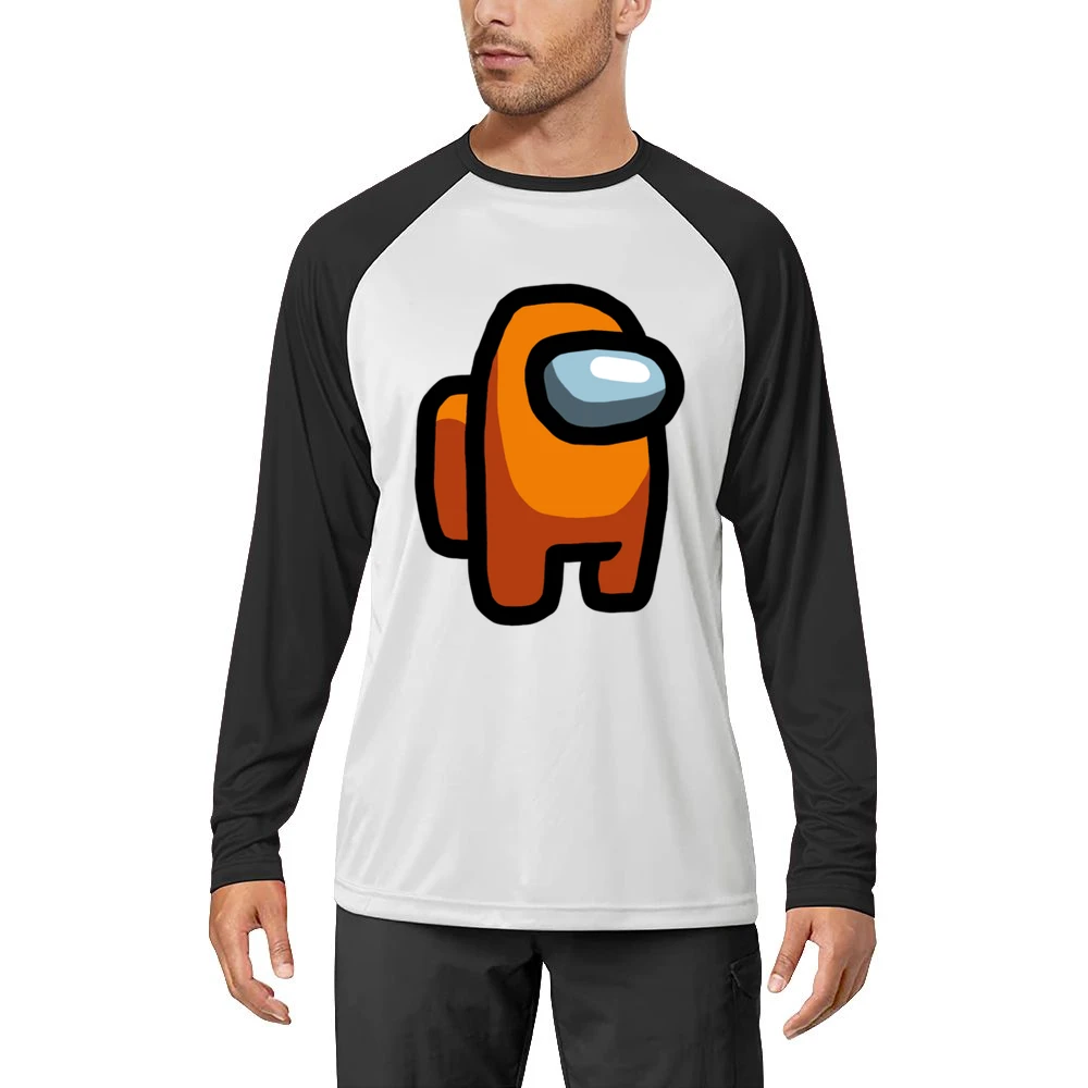 Orange Suspect Fun Video Game Fan Men Long Sleeve T-Shirt