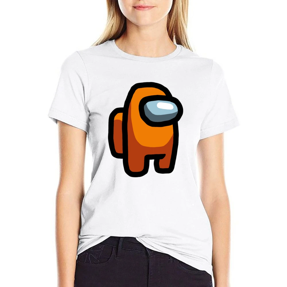 Orange Suspect Fun Video Game Fan US Size Women Ladies T-shirt