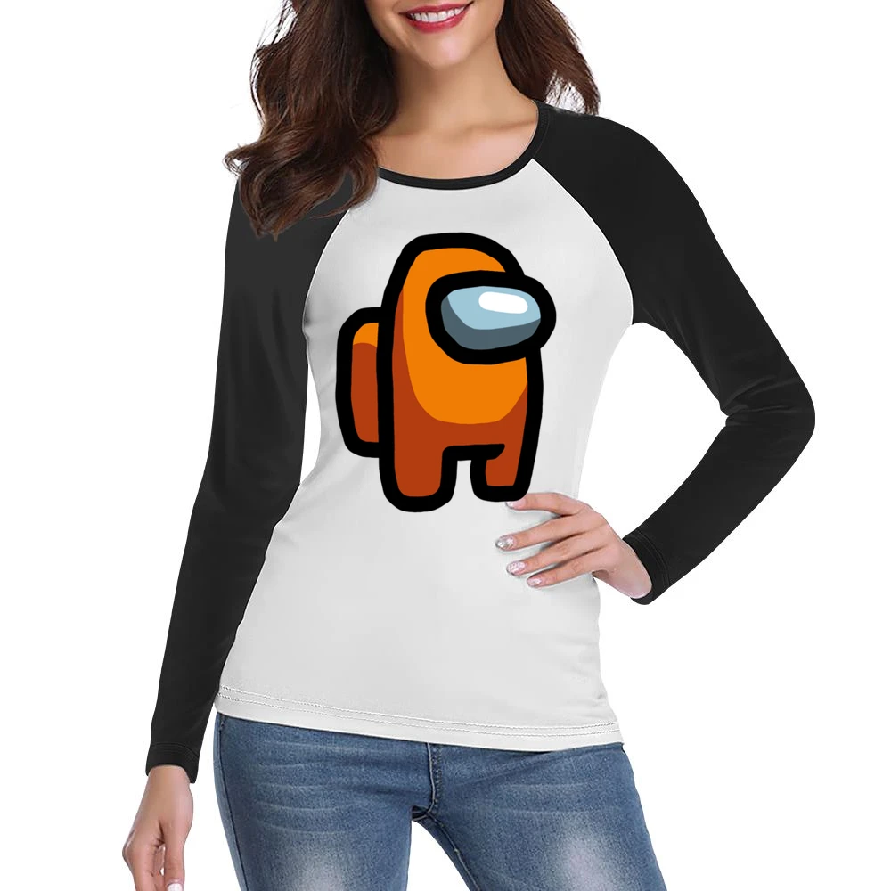 Orange Suspect Fun Video Game Fan Women Ladies Long Sleeve T-Shirt