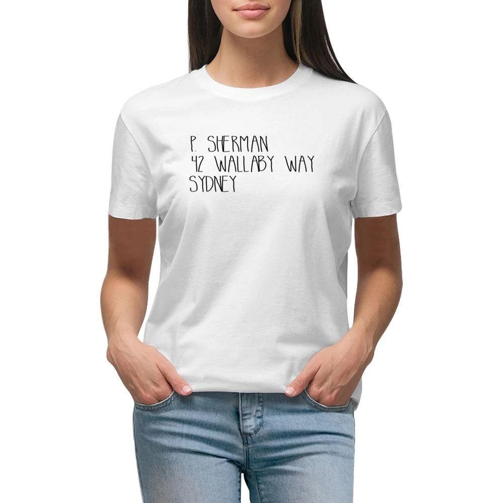 P Sherman 42 Wallaby Way Sydney Fun Finding Nemo Movie Quote Tee Shirt Premium Women Ladies T-shirt
