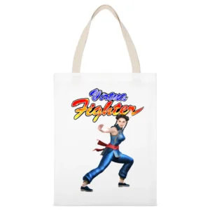 Pai Chan Virtua Fighter Arcade Fighting Retro Video Game Character Fan White Canvas Tote Shopping Bag