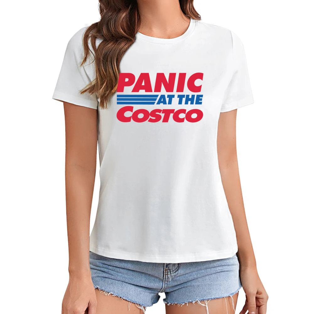 Panic At The Costco Funny Coronavirus Parody White Asian Size Women Ladies T-shirt