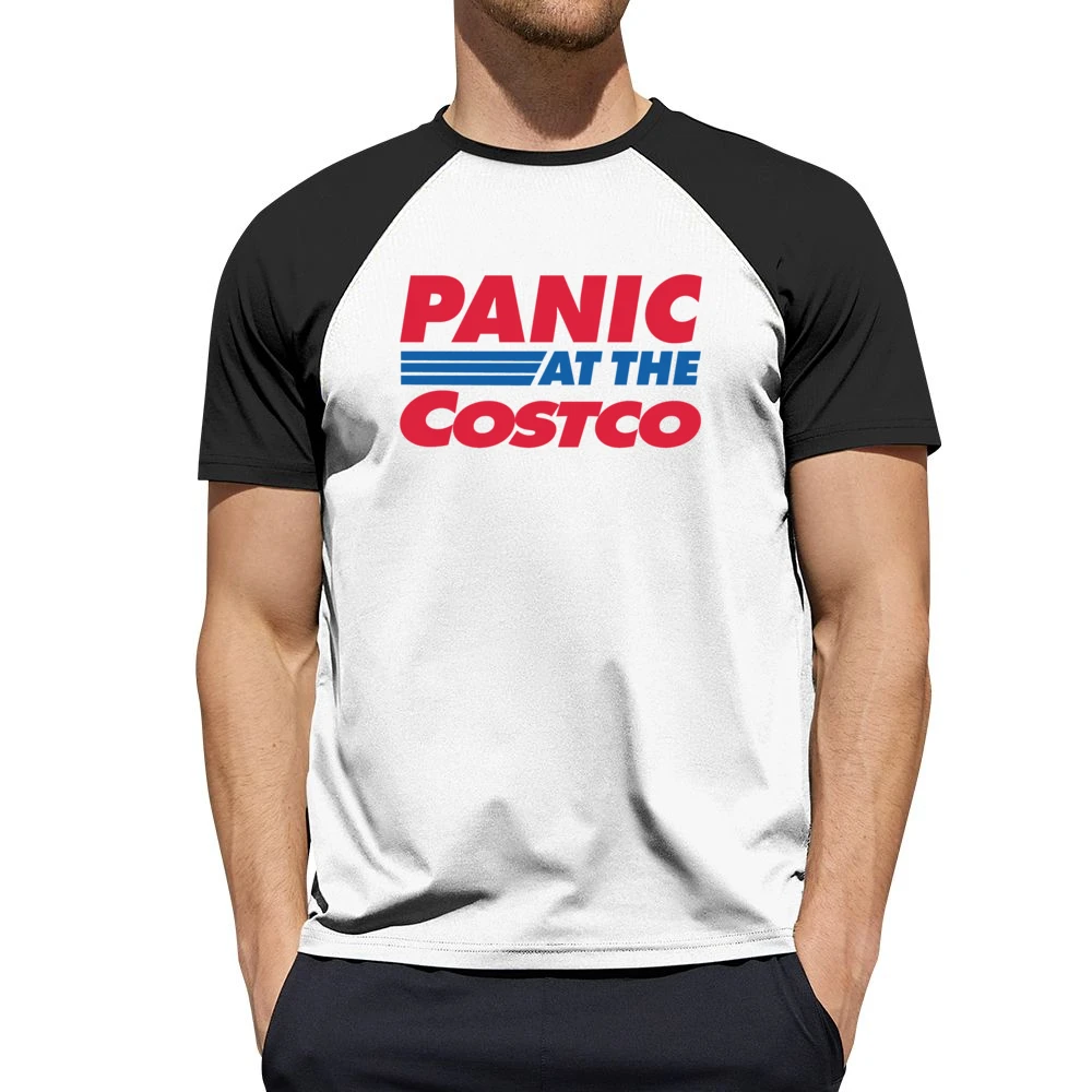 Panic At The Costco Funny Coronavirus Parody White Men Short Sleeve T-Shirt