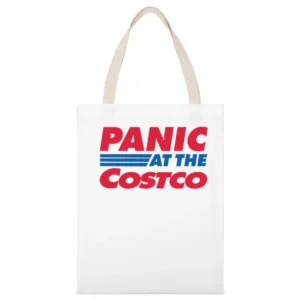 Panic At The Costco Funny Coronavirus Parody White White Canvas Tote Shopping Bag