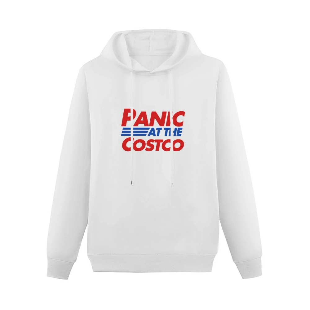Panic At The Costco Funny Pandemic Covid Stock Up Graphic Crew Crewnec Men Hoodie Without Pocket