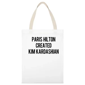 Paris Hilton Created Kim Kardashian Funny Popular Celebrity Gossip Gra White Canvas Tote Shopping Bag