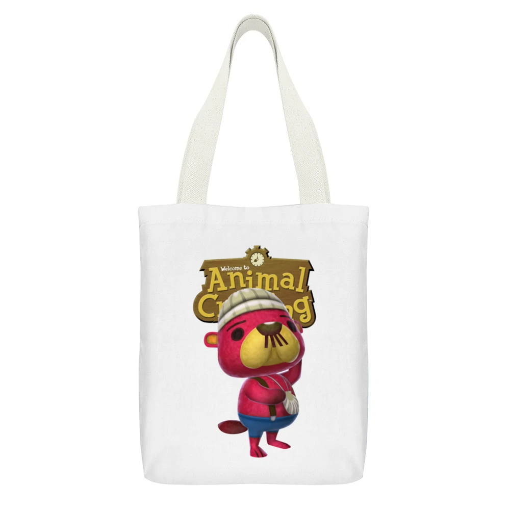 Pascal From Animal Crossing Nintendo Video Game Fan White Canvas Tote Shopping Bag With Interior Pocket