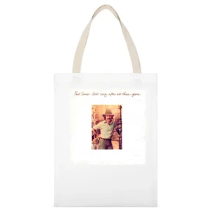 Paul Simon Still Crazy After All These Years Album Cover Distressed Im White Canvas Tote Shopping Bag