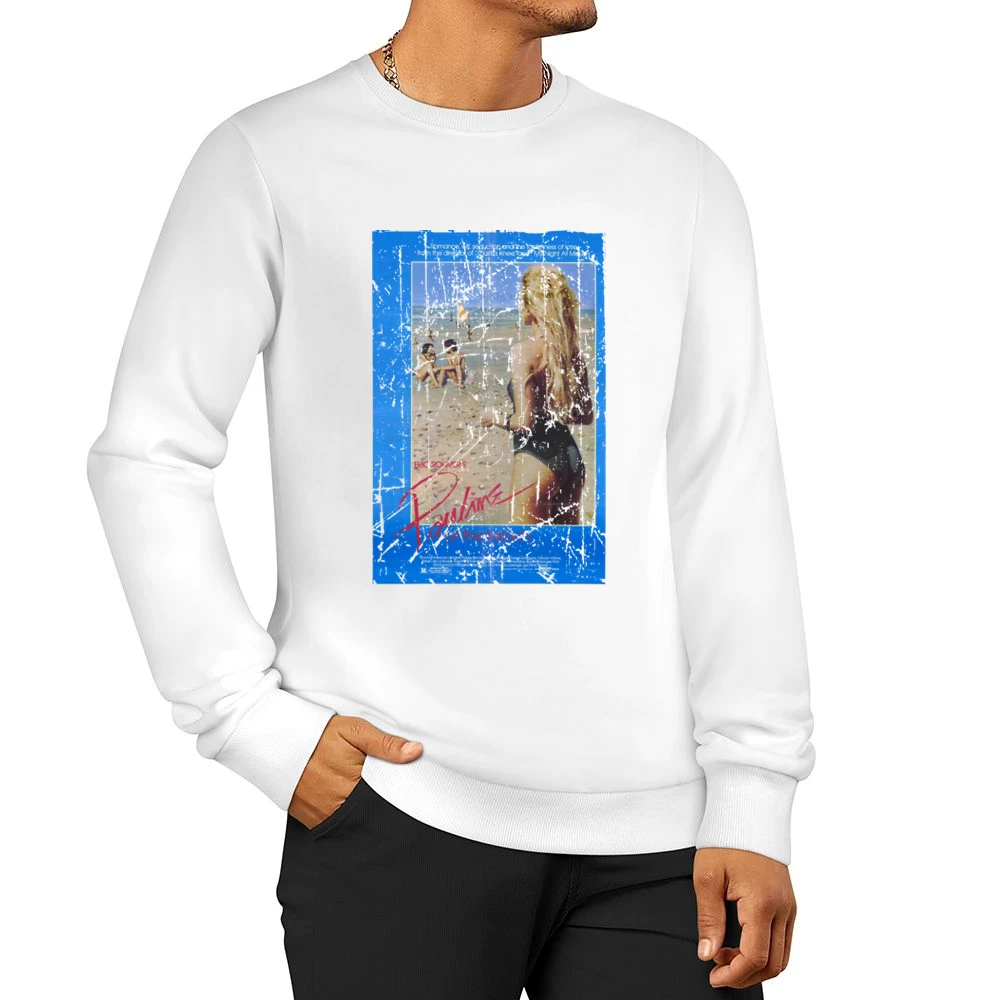 Pauline At The Beach Movie Poster Retro Aged Look Men Pullover Sweatshirt