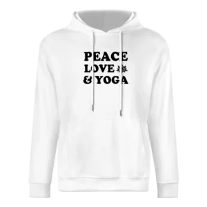 Peace Love And Yoga Fun Spiritual Yogi Graphic Lotus Tee Shirt European Size Men Hoodie