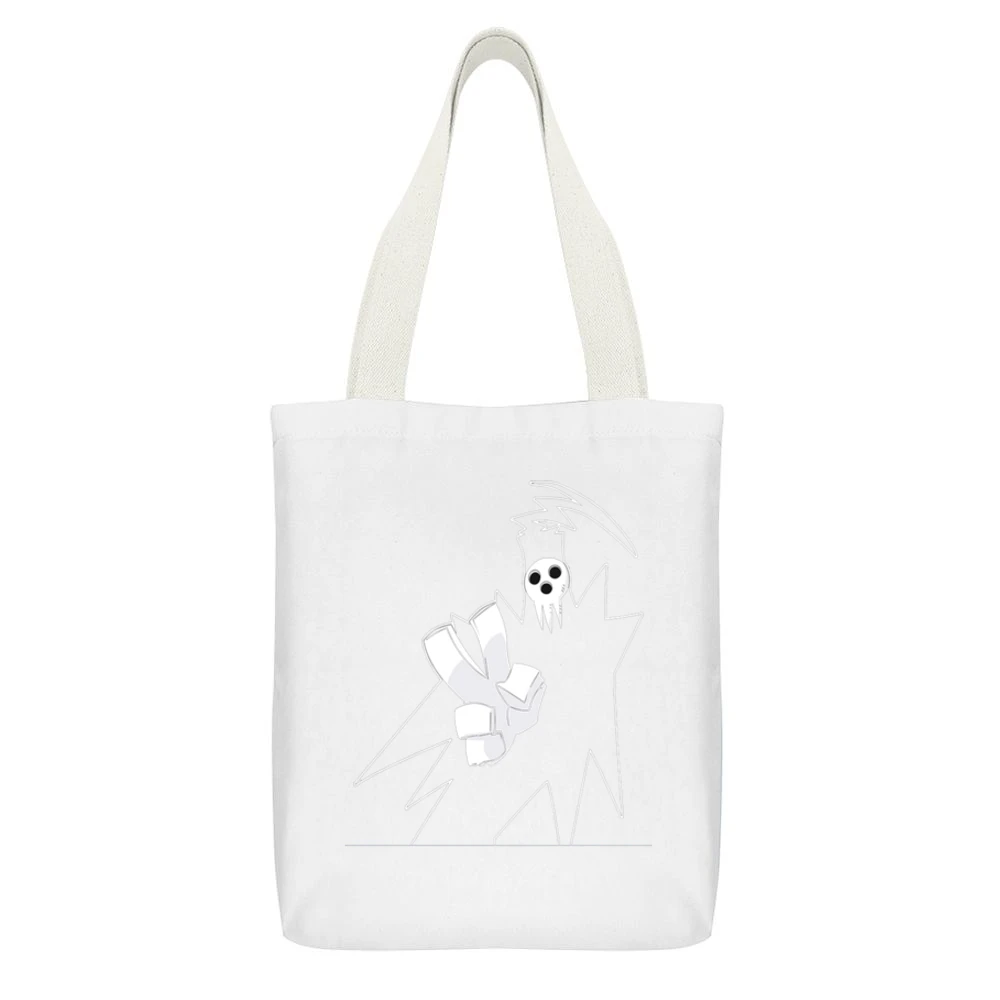 Peace from the reaper - shinigami soul eater manga White Canvas Tote Shopping Bag With Interior Pocket