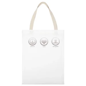 Peace love and geek on sign White Canvas Tote Shopping Bag