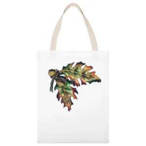 Peanut and leave White Canvas Tote Shopping Bag