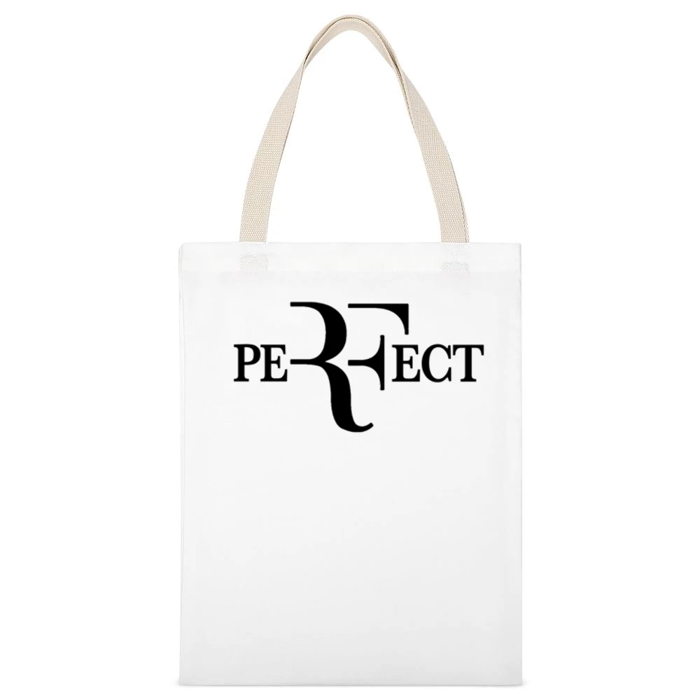 Perfect Roger Federer Popular Wimbledon US Open Tennis Champion Fun Gr White Canvas Tote Shopping Bag