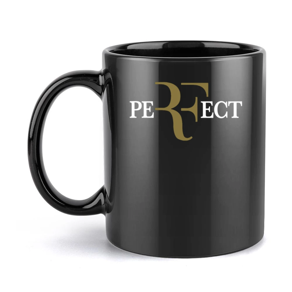 Perfect Roger Federer White And Gold Wimbledon US Open Swiss Tennis Ch Black Mug