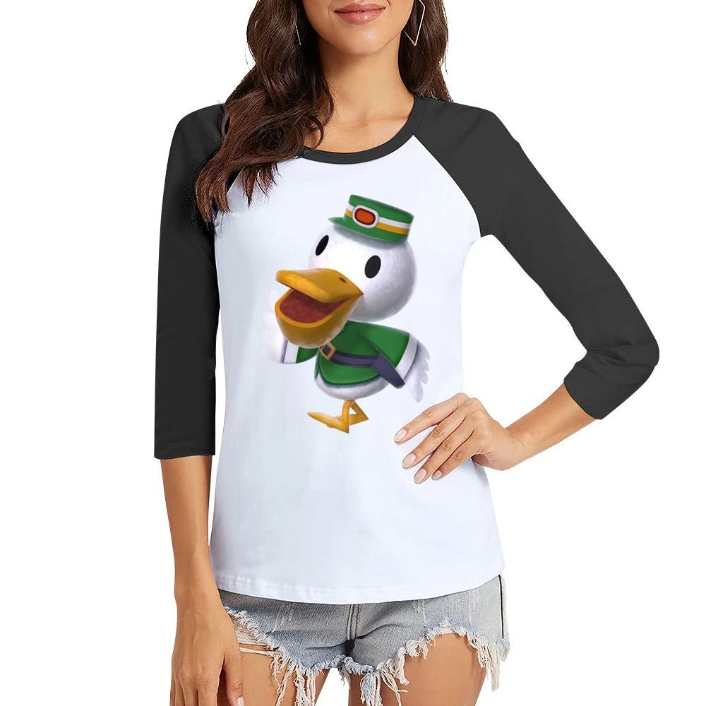 Pete From Animal Crossing Nintendo Character Video Game Women Ladies 3-4 Sleeve T-Shirt