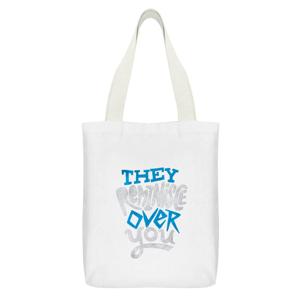 Pete Rock Reminisce Lyric Tshirt White Canvas Tote Shopping Bag With Interior Pocket