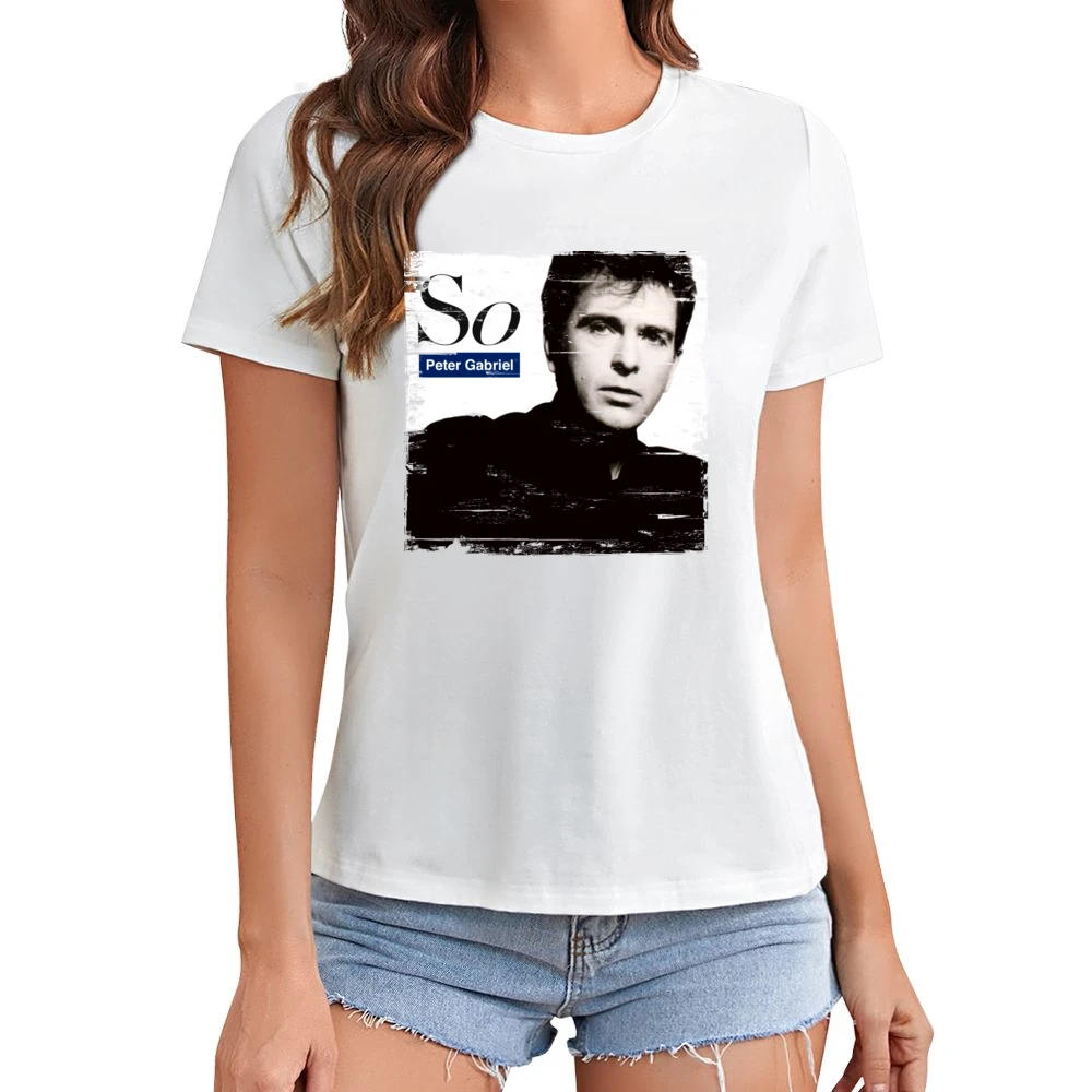 Peter Gabriel So Album Cover Distressed Image Asian Size Women Ladies T-shirt