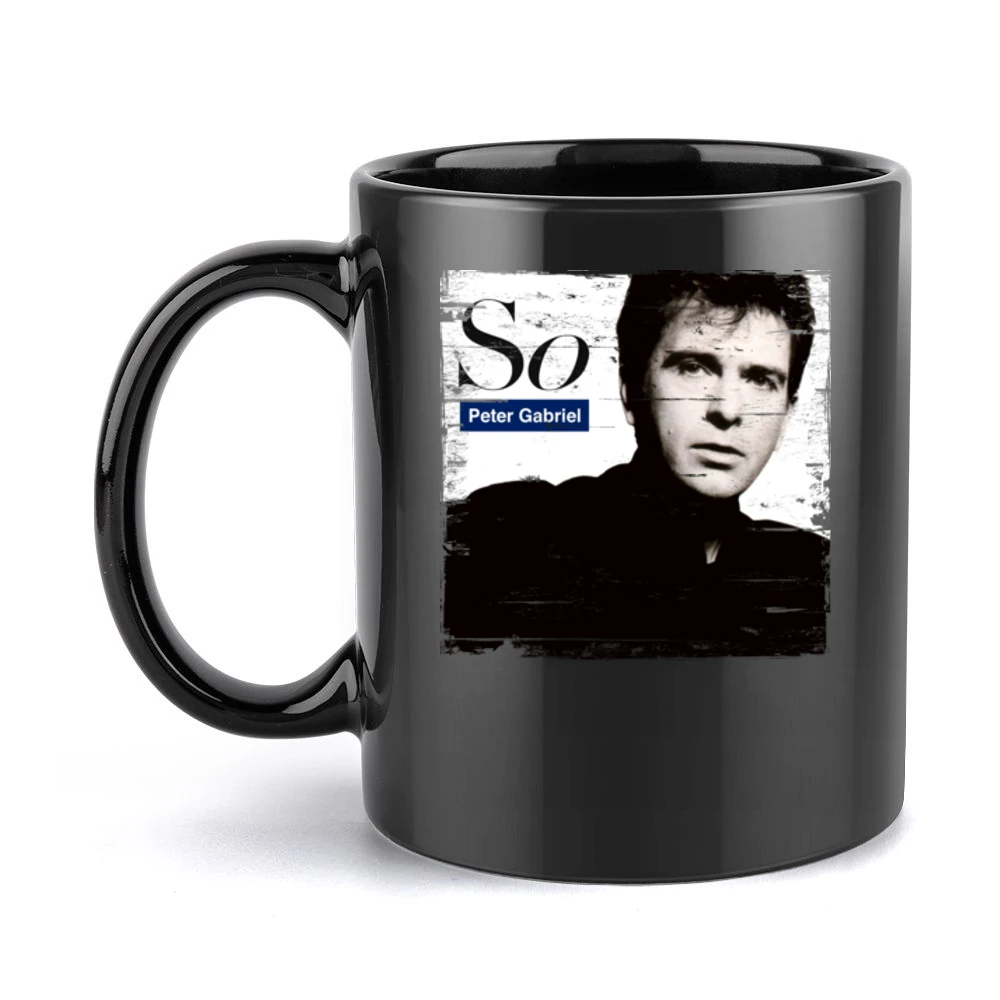 Peter Gabriel So Album Cover Distressed Image Black Mug