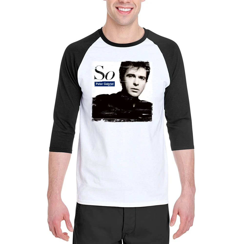 Peter Gabriel So Album Cover Distressed Image Men 3/4 Sleeve T-Shirt
