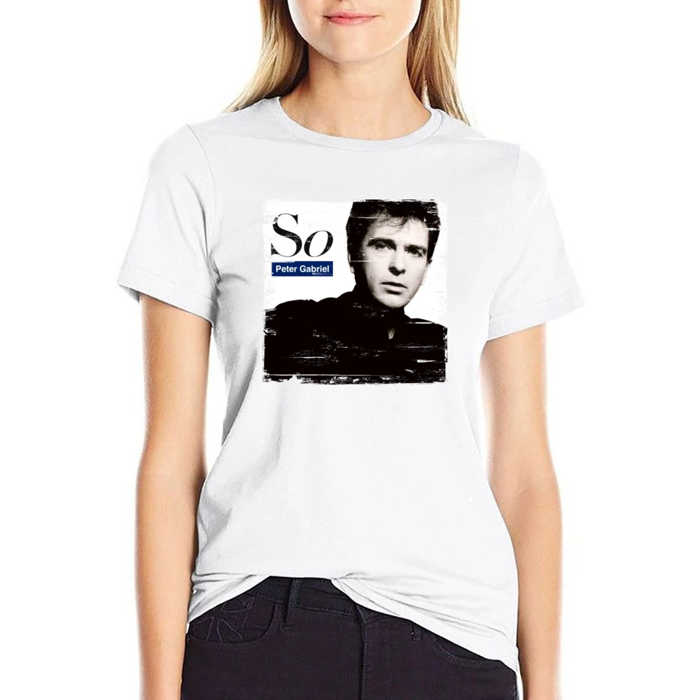 Peter Gabriel So Album Cover Distressed Image US Size Women Ladies T-shirt